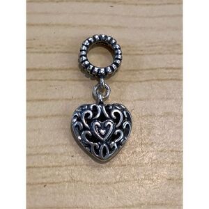 .925 Vintage Ornate Heart Sterling Silver Jewelry Charm #heart #unique heart